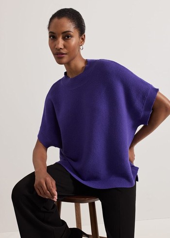 Phase Eight Grace Sleeveless Tabard Knitwear Purple Canada | CVLIRP-159